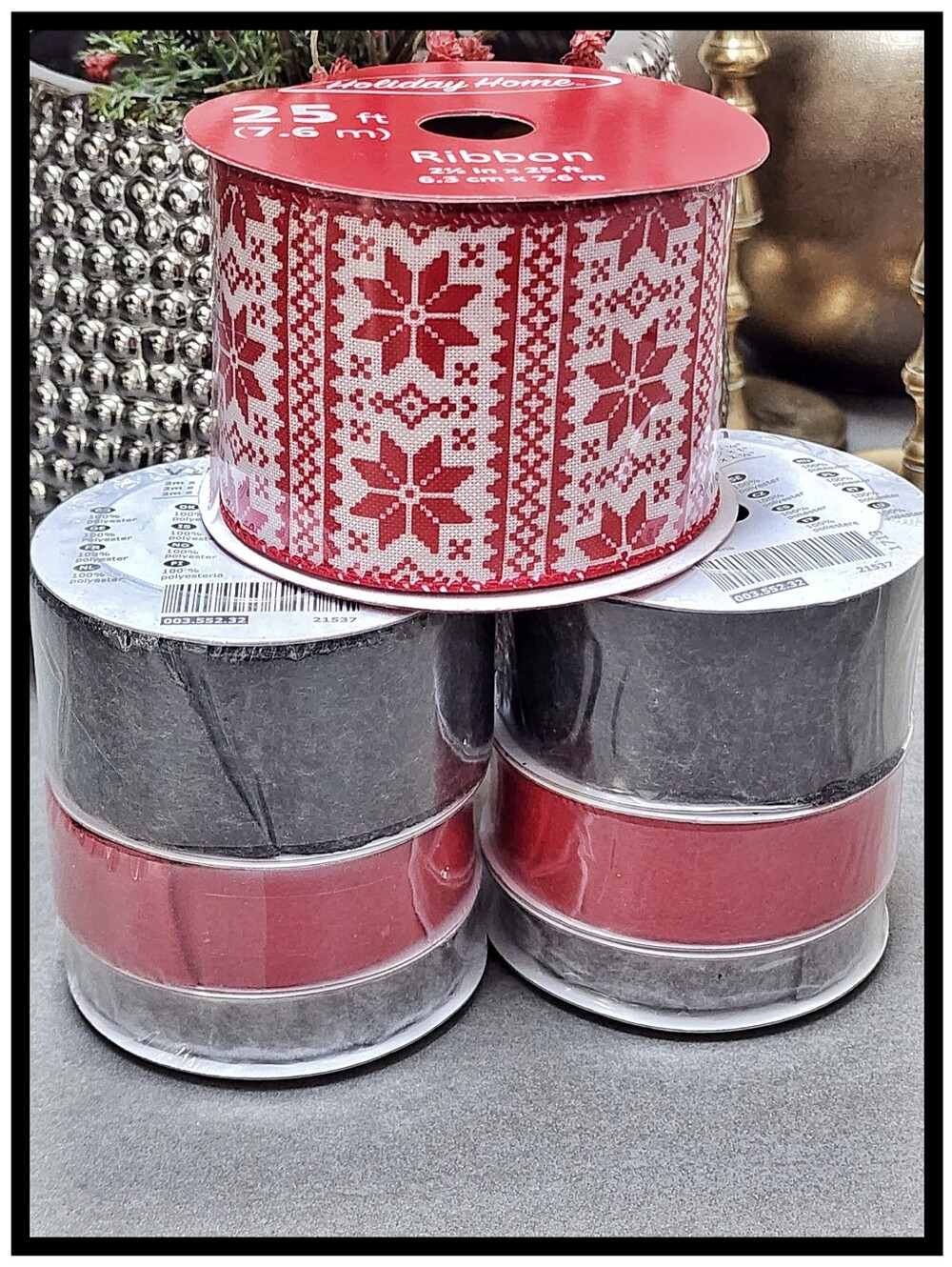 NEW IKEA 2017 Vinter Felted + Fair Isle Wired Fabric Gift Wrap Ribbon Lot NEW